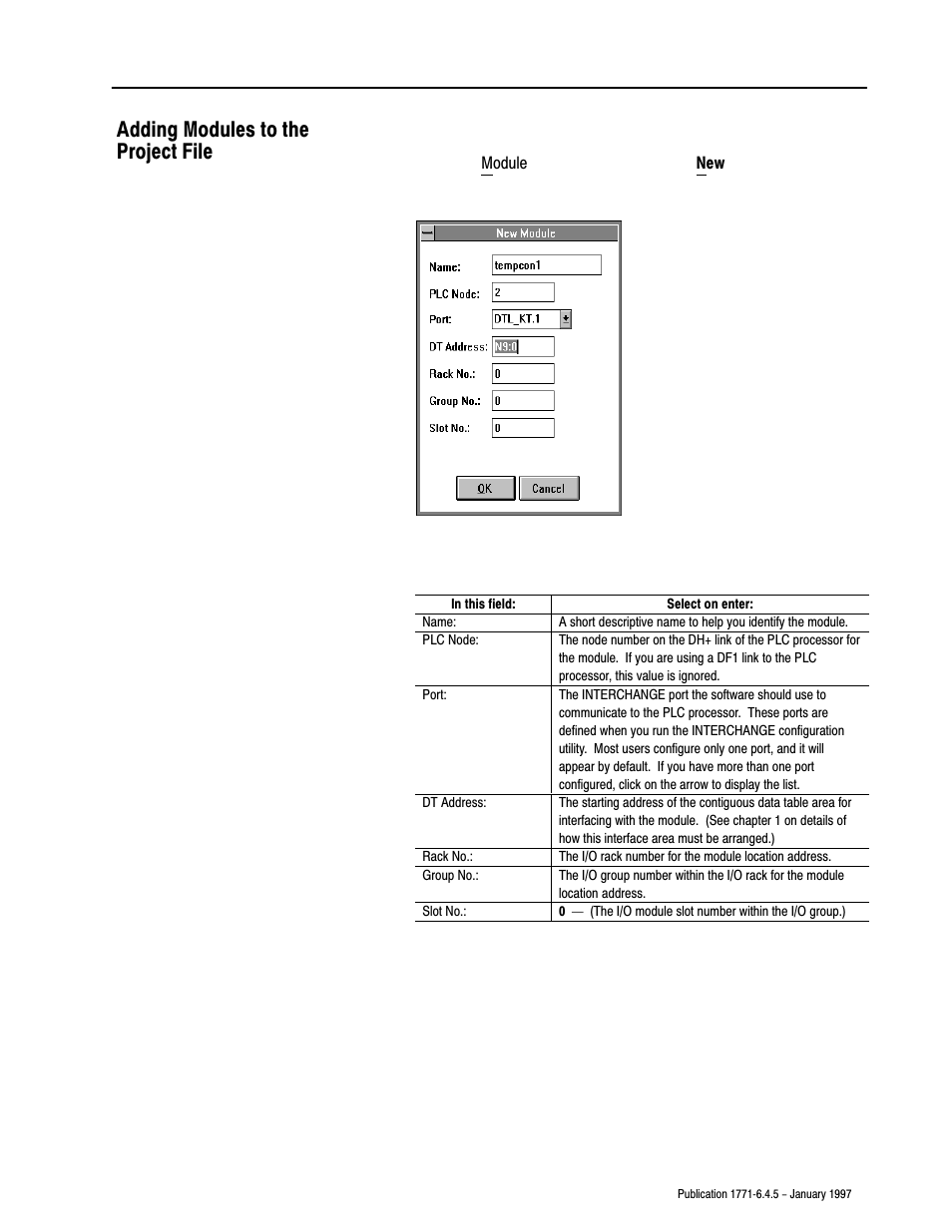 Adding modules to the project file | Rockwell Automation 1771-TCM TEMPERATURE CONTROL User Manual | Page 26 / 67