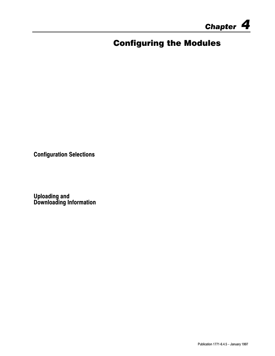 1771-6.4.5, 4 - configuring the modules, Configuring the modules, Chapter | Rockwell Automation 1771-TCM TEMPERATURE CONTROL User Manual | Page 28 / 67