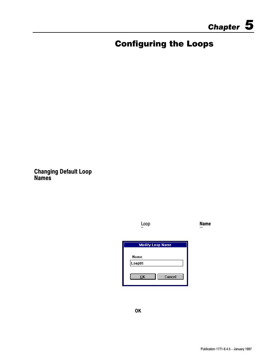 1771-6.4.5, 5 - configuring the loops, Configuring the loops, Chapter | Rockwell Automation 1771-TCM TEMPERATURE CONTROL User Manual | Page 36 / 67