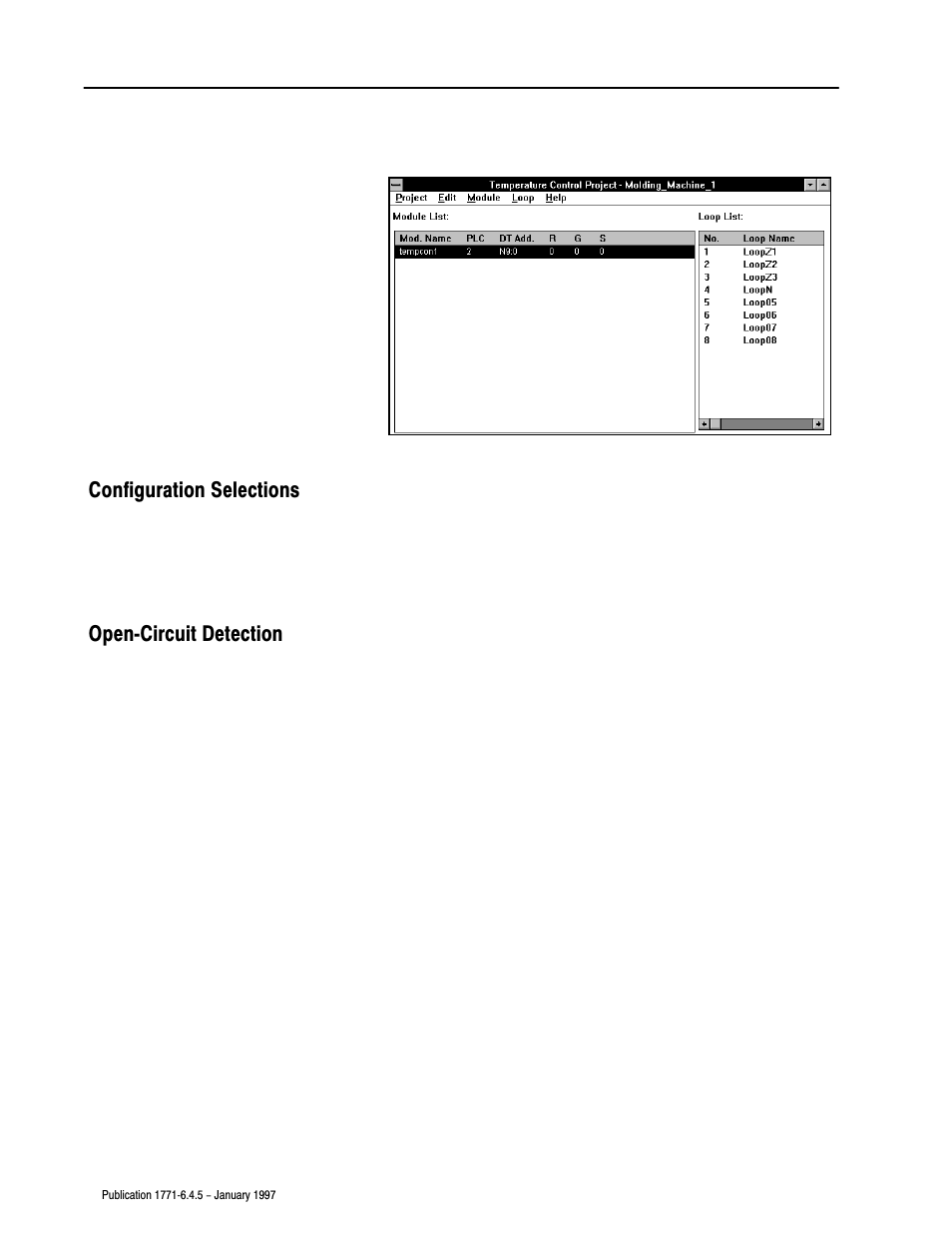 Configuration selections openćcircuit detection | Rockwell Automation 1771-TCM TEMPERATURE CONTROL User Manual | Page 37 / 67
