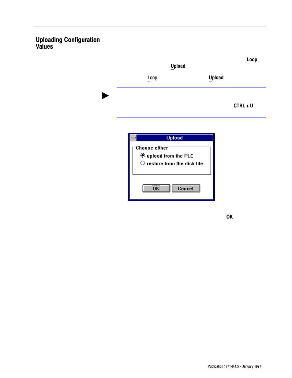 Uploading configuration values | Rockwell Automation 1771-TCM TEMPERATURE CONTROL User Manual | Page 46 / 67