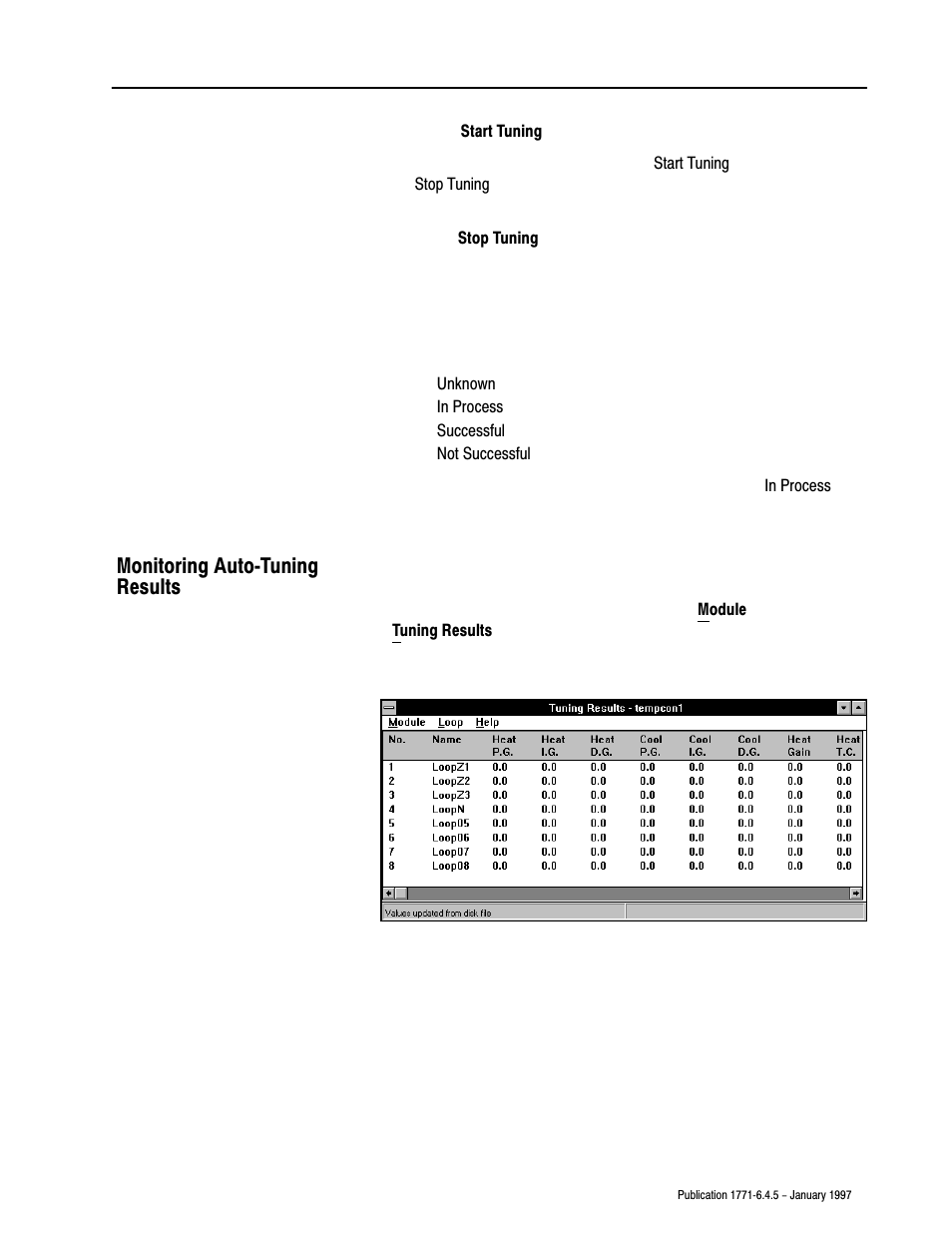 Monitoring autoćtuning results | Rockwell Automation 1771-TCM TEMPERATURE CONTROL User Manual | Page 54 / 67