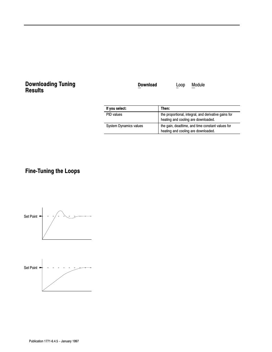 Downloading tuning results finećtuning the loops | Rockwell Automation 1771-TCM TEMPERATURE CONTROL User Manual | Page 55 / 67