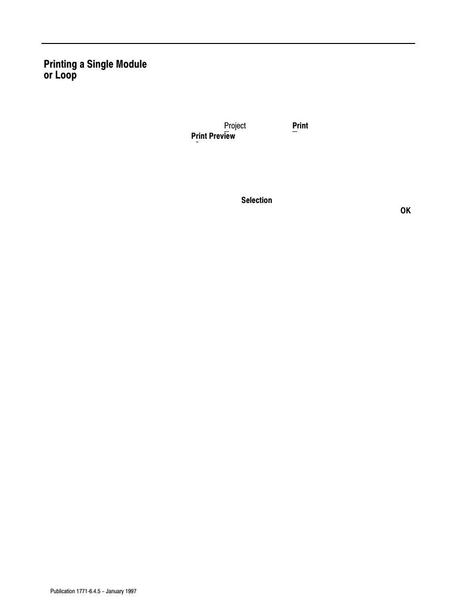 Printing a single module or loop | Rockwell Automation 1771-TCM TEMPERATURE CONTROL User Manual | Page 63 / 67