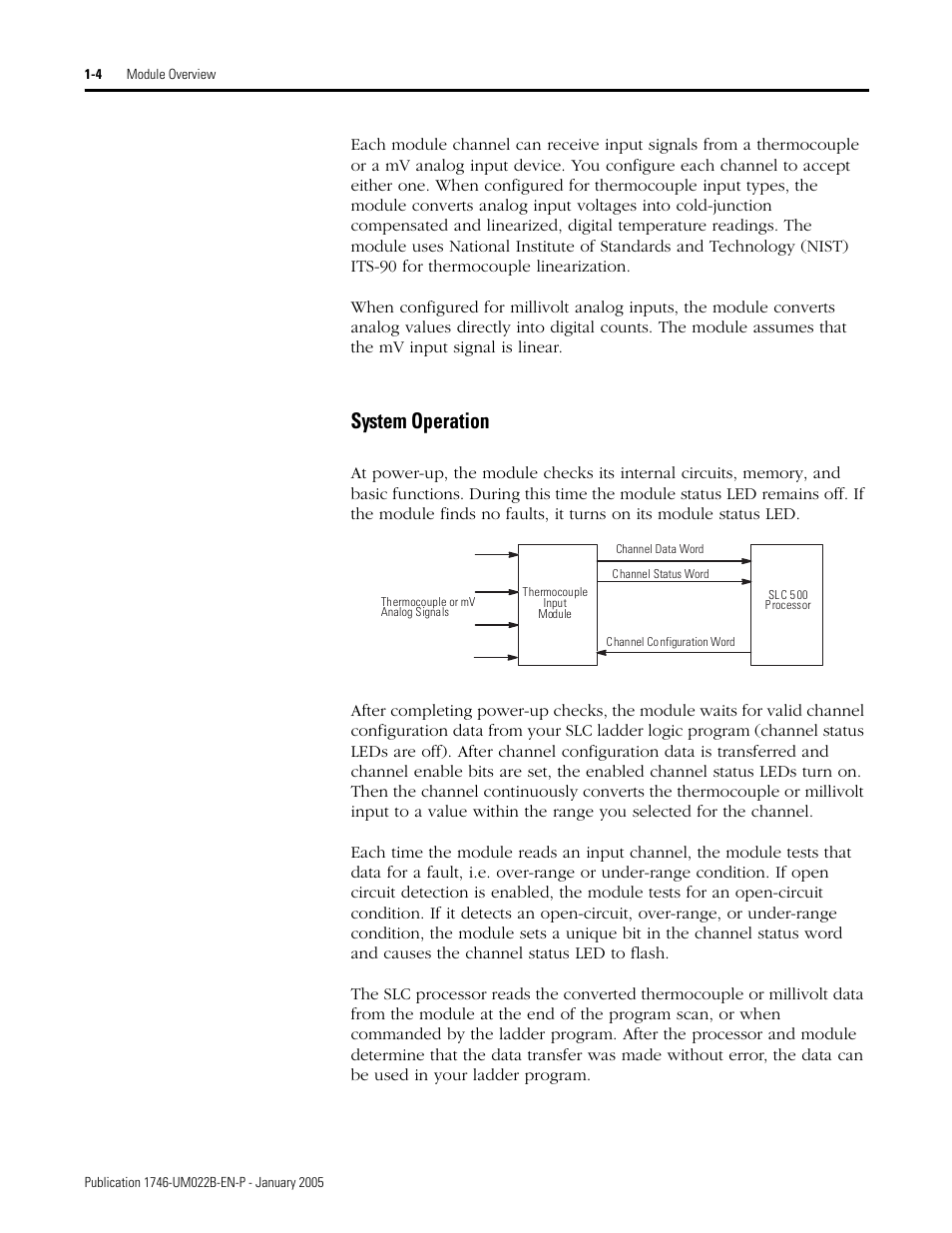 System operation -4, System operation | Rockwell Automation 1746-NT8 SLC 500 Thermocouple/mV Analog Input Module User Manual User Manual | Page 14 / 110