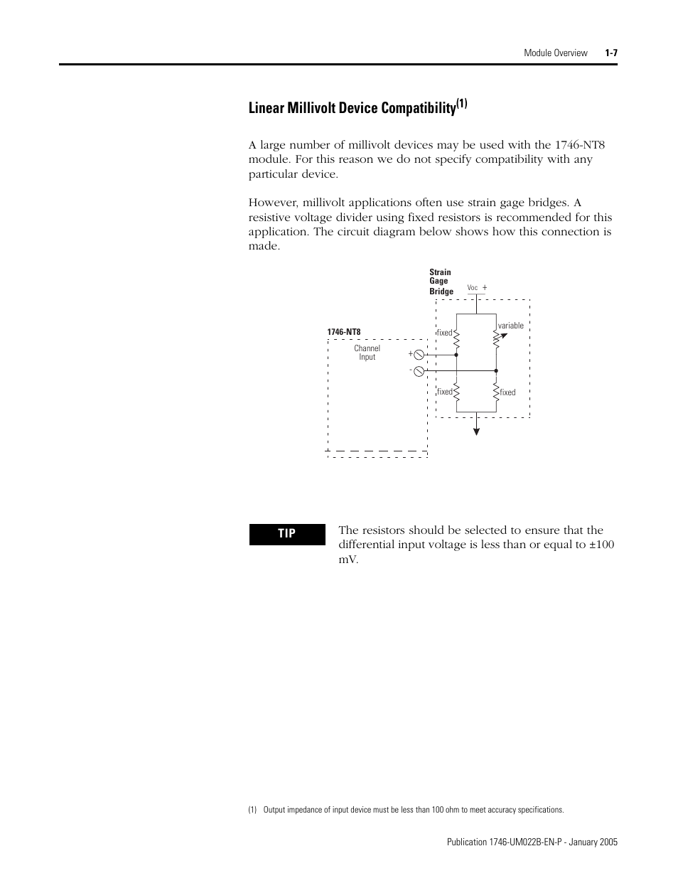 Linear millivolt device compatibility -7, Linear millivolt device compatibility | Rockwell Automation 1746-NT8 SLC 500 Thermocouple/mV Analog Input Module User Manual User Manual | Page 17 / 110