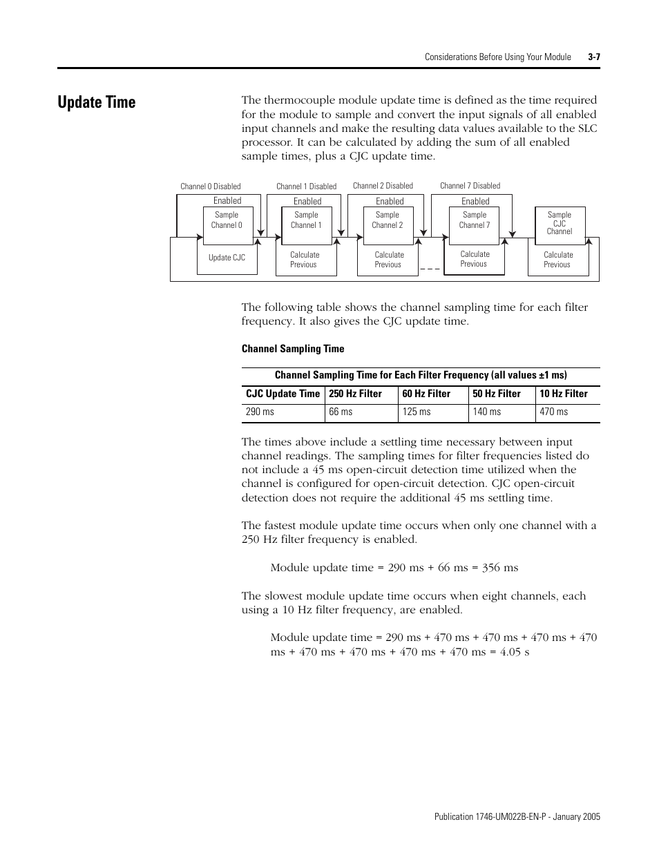 Update time, Update time -7 | Rockwell Automation 1746-NT8 SLC 500 Thermocouple/mV Analog Input Module User Manual User Manual | Page 37 / 110