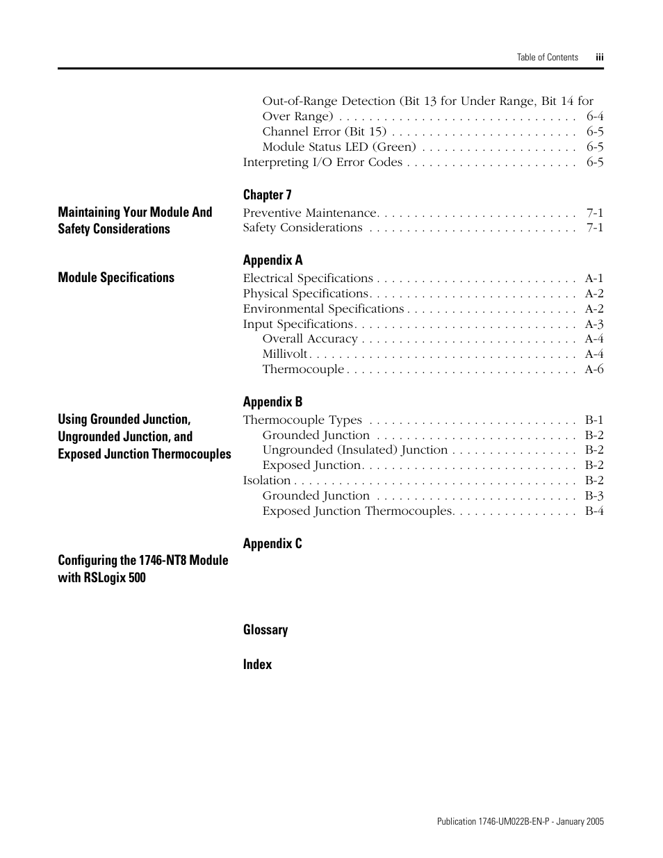 Rockwell Automation 1746-NT8 SLC 500 Thermocouple/mV Analog Input Module User Manual User Manual | Page 5 / 110