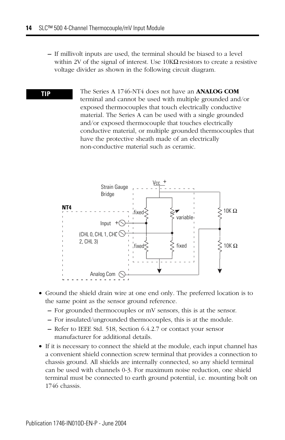 Rockwell Automation 1746-NT4 SLC 500 Thermocouple/mV Input Module Installation Instructions User Manual | Page 14 / 24