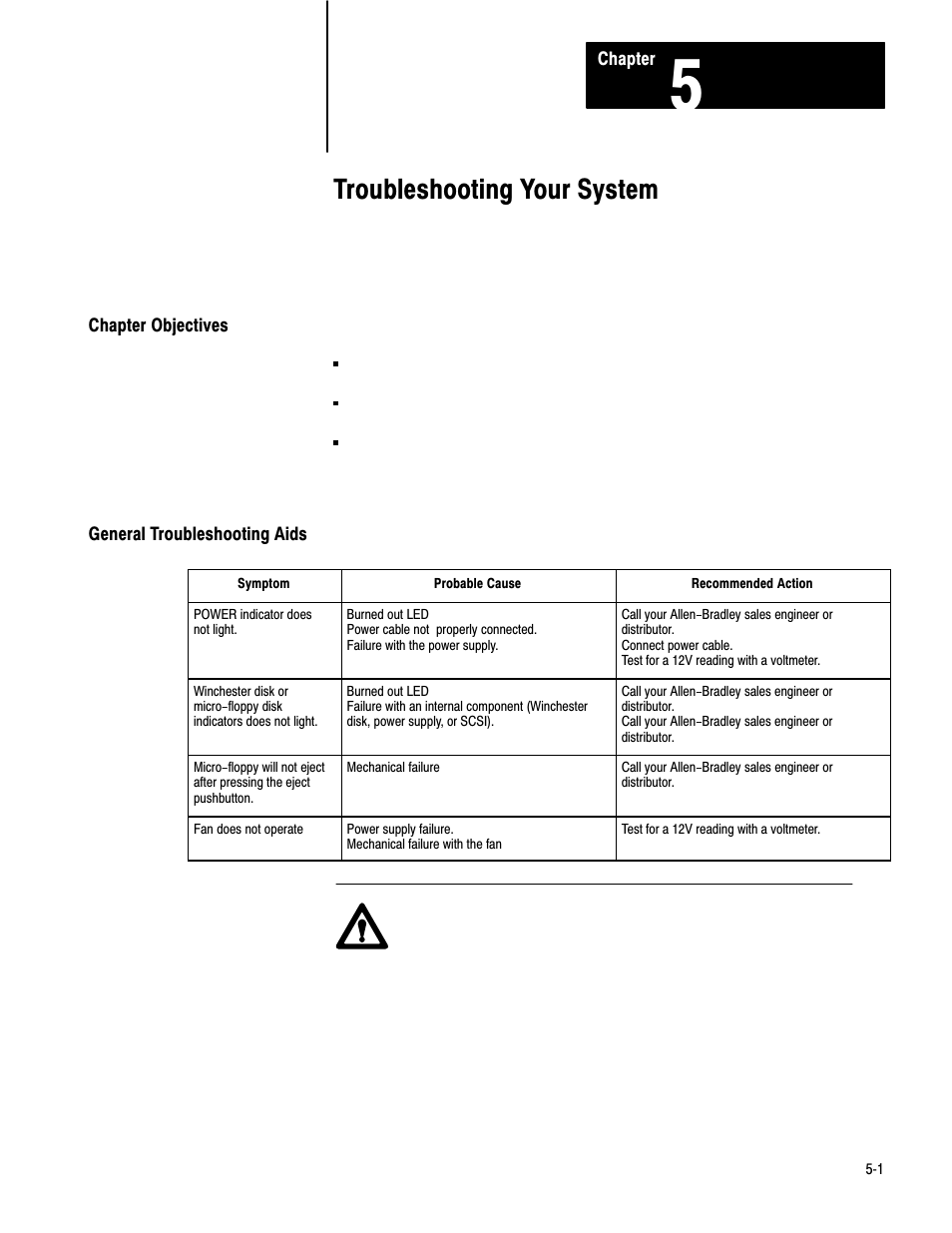 1770-6.6.1, 5 - troubleshooting your system, Troubleshooting your system | Rockwell Automation 1770-M12 Mass Storage Systems User Manual | Page 38 / 75