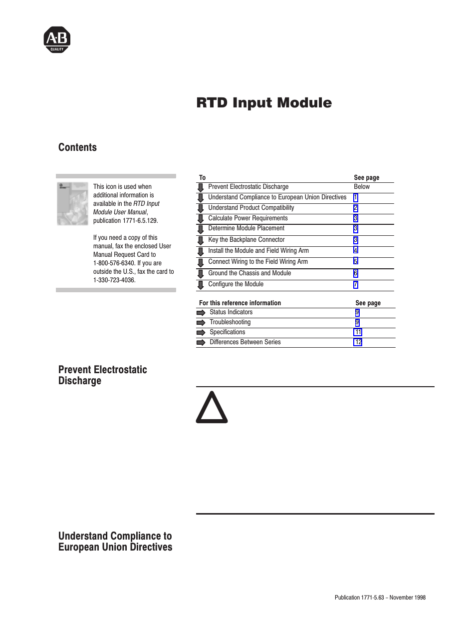 Rockwell Automation 1771-IR Installation Instructions User Manual | 12 pages