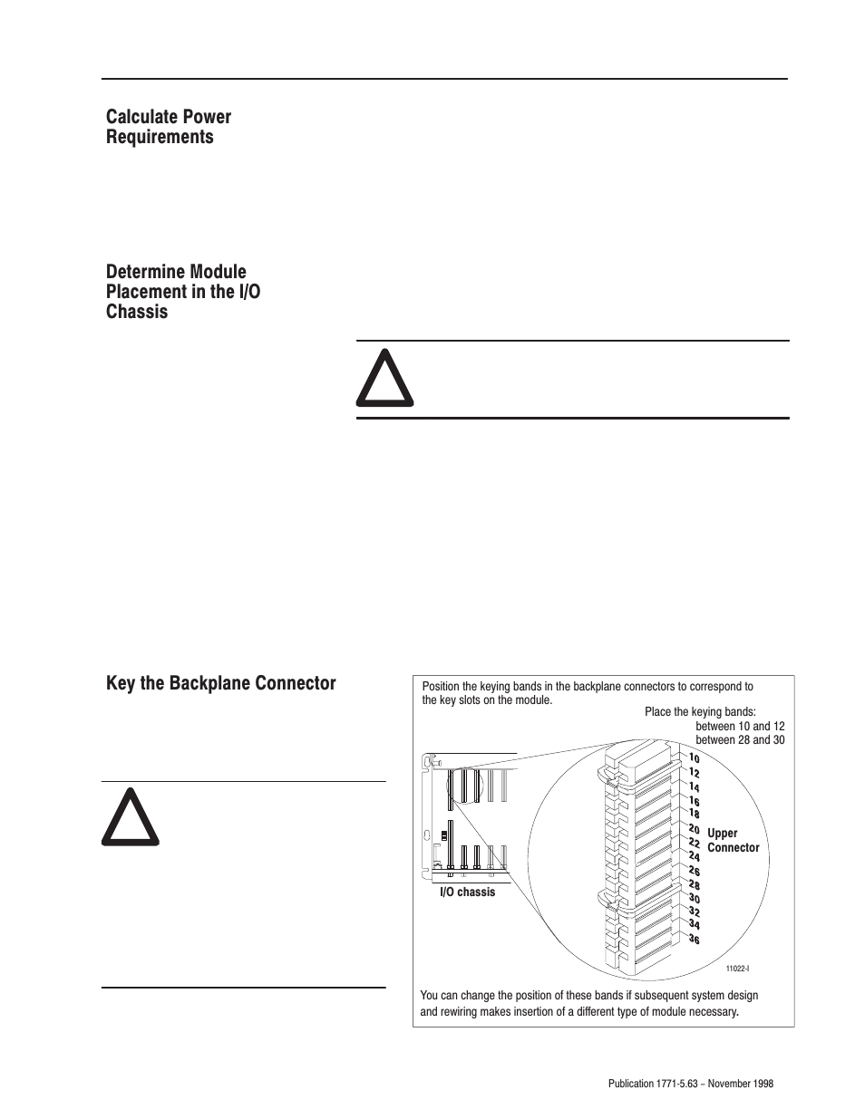 Calculate power requirements, Determine module placement in the i/o chassis, Key the backplane connector | Rockwell Automation 1771-IR Installation Instructions User Manual | Page 3 / 12