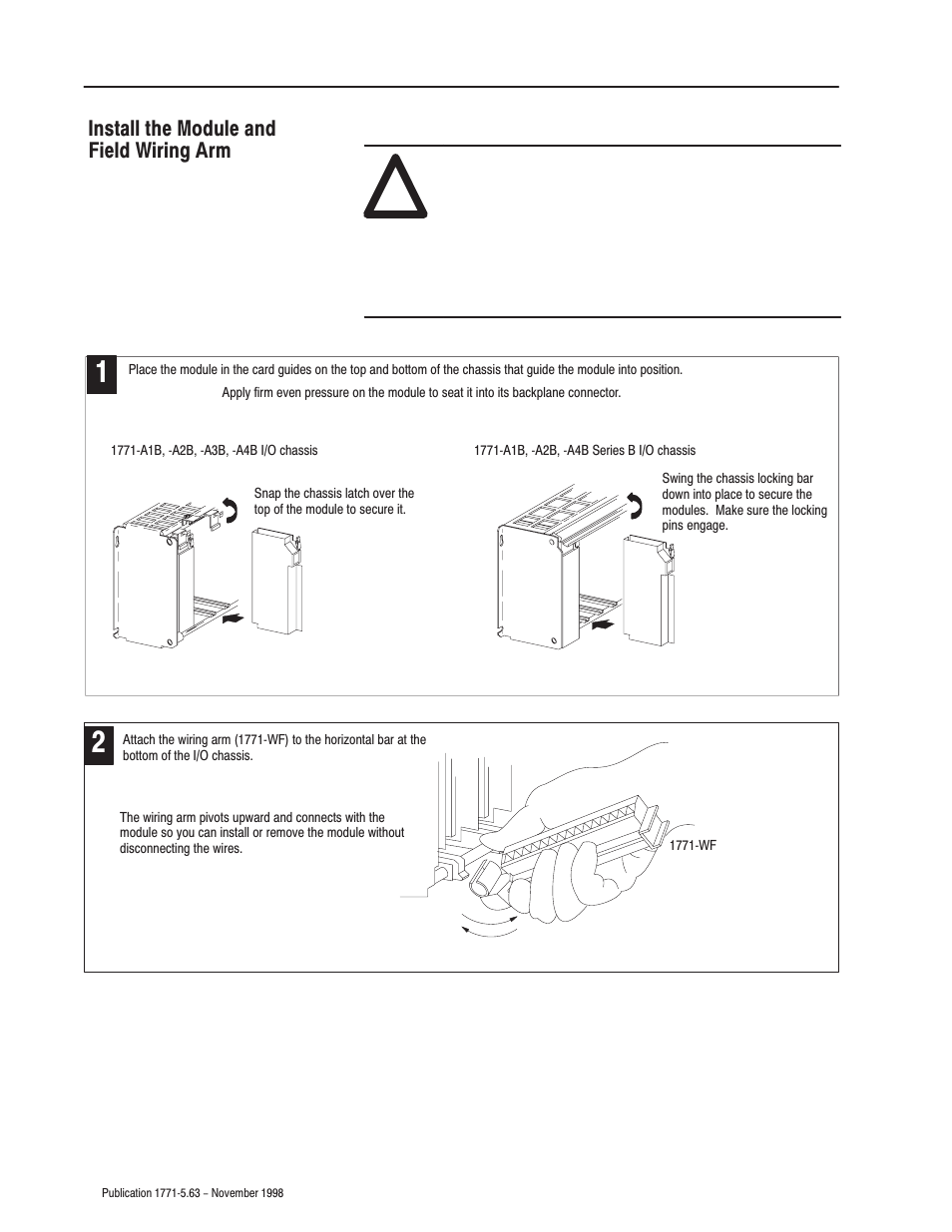 Install the module and field wiring arm | Rockwell Automation 1771-IR Installation Instructions User Manual | Page 4 / 12