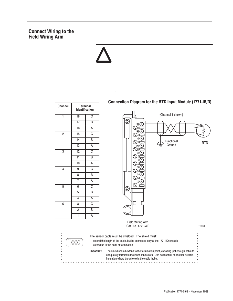 Connect wiring to the field wiring arm | Rockwell Automation 1771-IR Installation Instructions User Manual | Page 5 / 12
