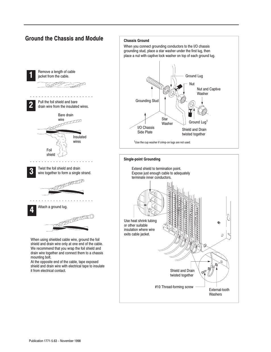 Ground the chassis and module | Rockwell Automation 1771-IR Installation Instructions User Manual | Page 6 / 12