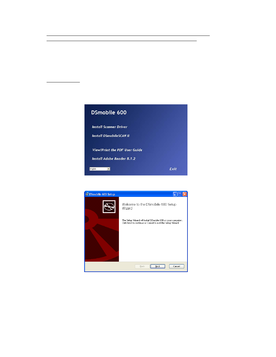 Windows operation | Brother DsMobile 600 User Manual | Page 6 / 42