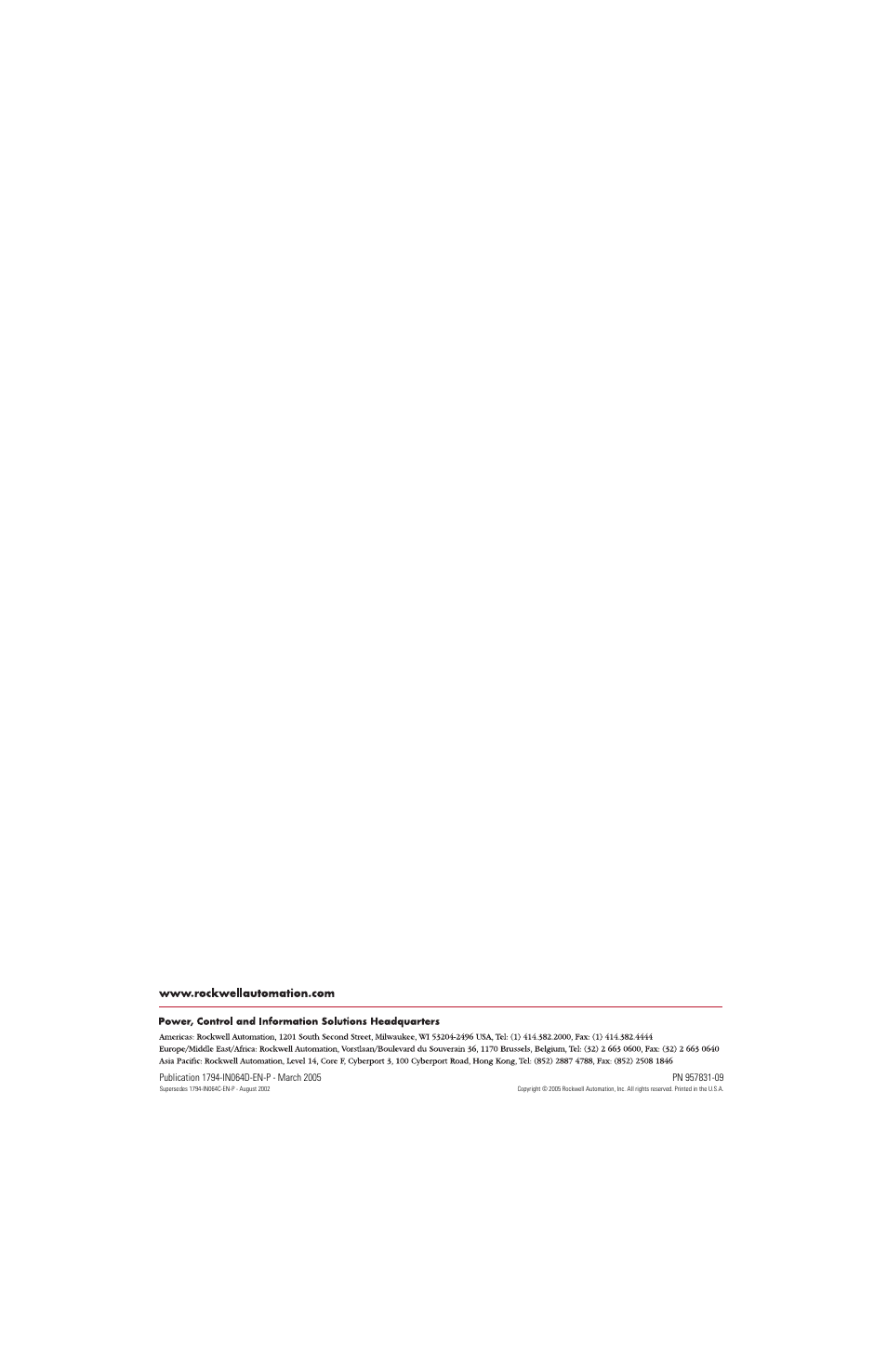 Rockwell Automation 1794-IP4/B INSTL INSTR 24V dc FLEX I/O 4 CHANNEL User Manual | Page 6 / 6