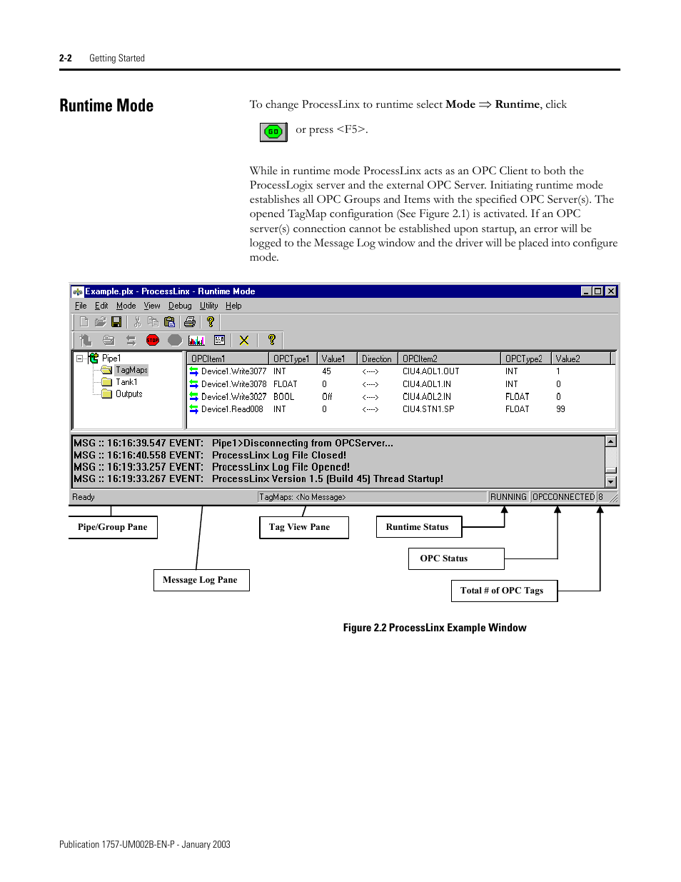 Runtime mode, Runtime mode -2 | Rockwell Automation 1757-PROCESSLINX ProcessLinx OPC Server to Server Software User Manual User Manual | Page 16 / 70