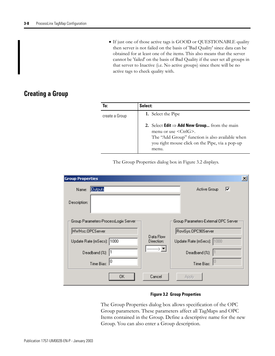 Creating a group, Creating a group -8 | Rockwell Automation 1757-PROCESSLINX ProcessLinx OPC Server to Server Software User Manual User Manual | Page 28 / 70