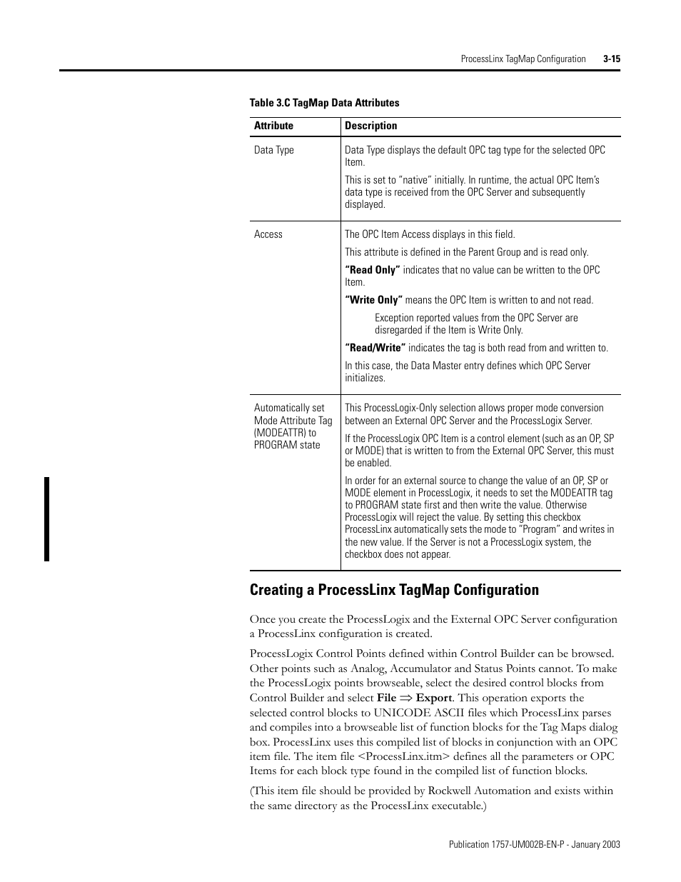 Creating a processlinx tagmap configuration, Creating a processlinx tagmap configuration -15 | Rockwell Automation 1757-PROCESSLINX ProcessLinx OPC Server to Server Software User Manual User Manual | Page 35 / 70