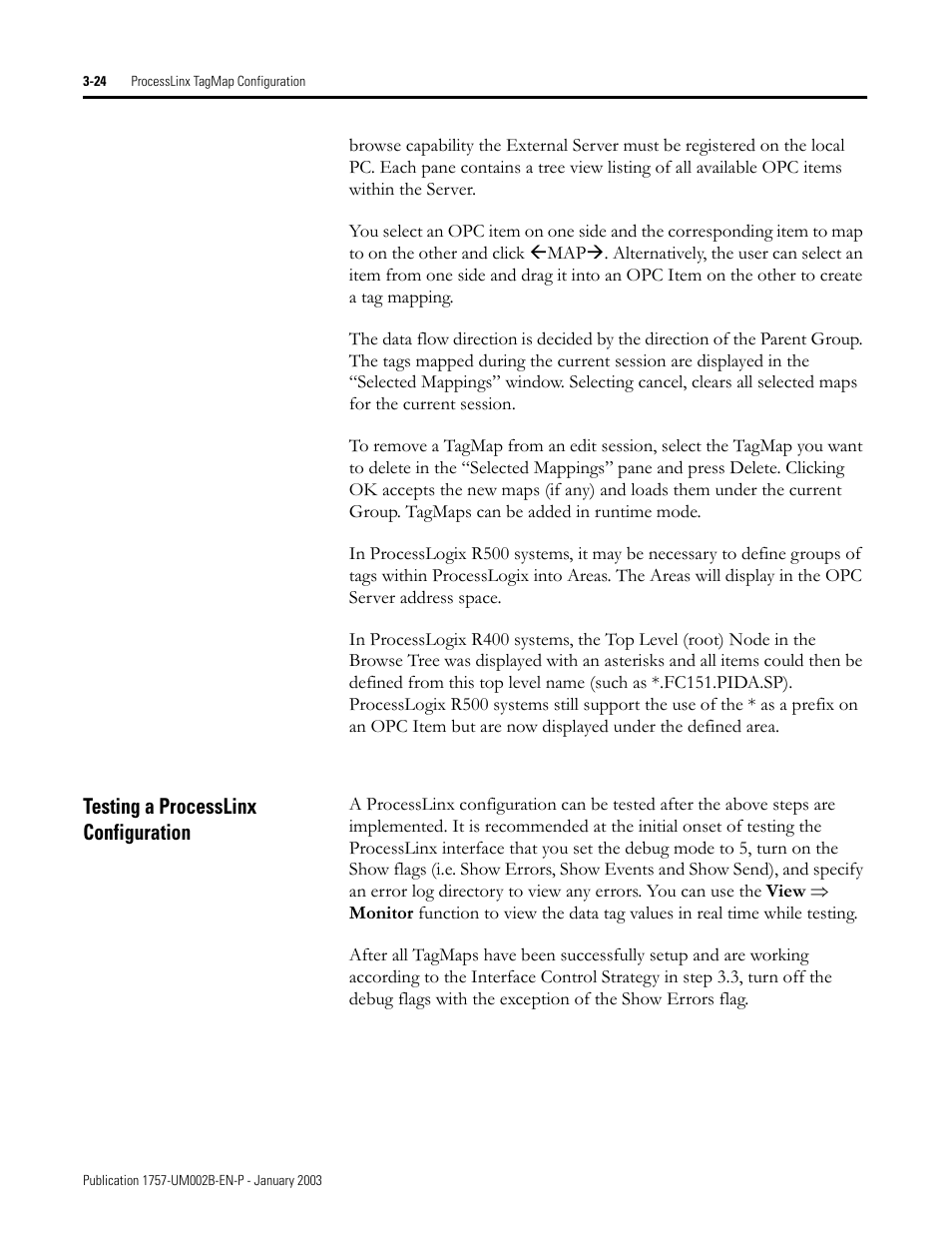 Testing a processlinx configuration, Testing a processlinx configuration -24 | Rockwell Automation 1757-PROCESSLINX ProcessLinx OPC Server to Server Software User Manual User Manual | Page 44 / 70