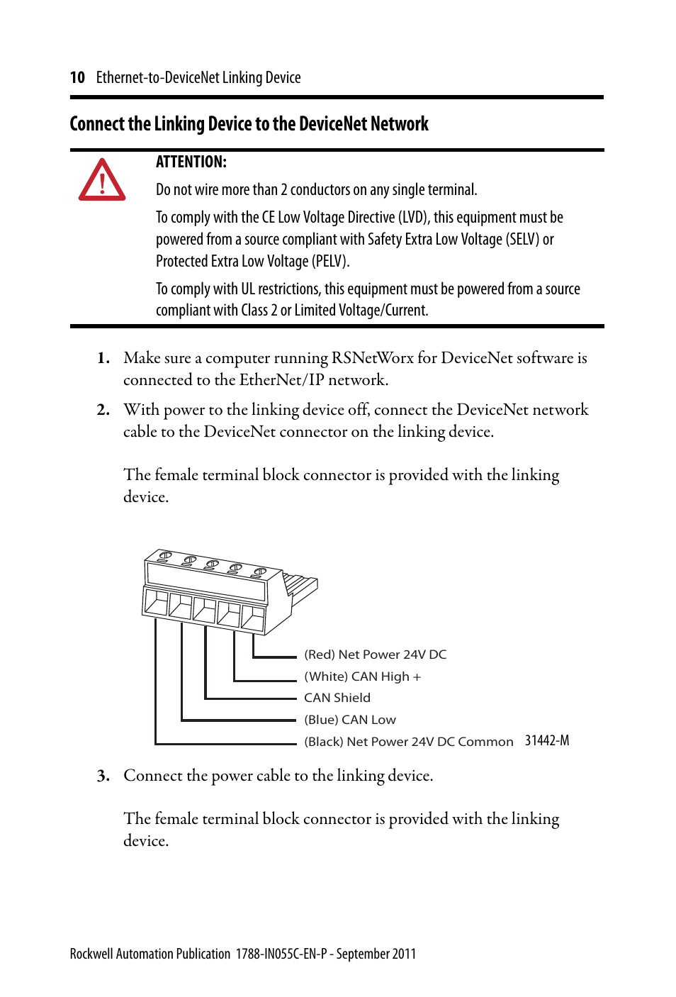 Rockwell Automation 1788-EN2DN Ethernet-to-DeviceNet Linking Device User Manual | Page 10 / 56