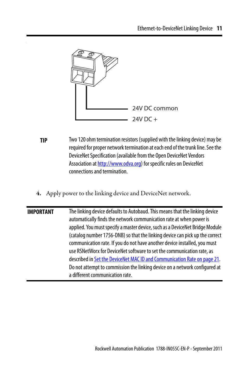 Rockwell Automation 1788-EN2DN Ethernet-to-DeviceNet Linking Device User Manual | Page 11 / 56