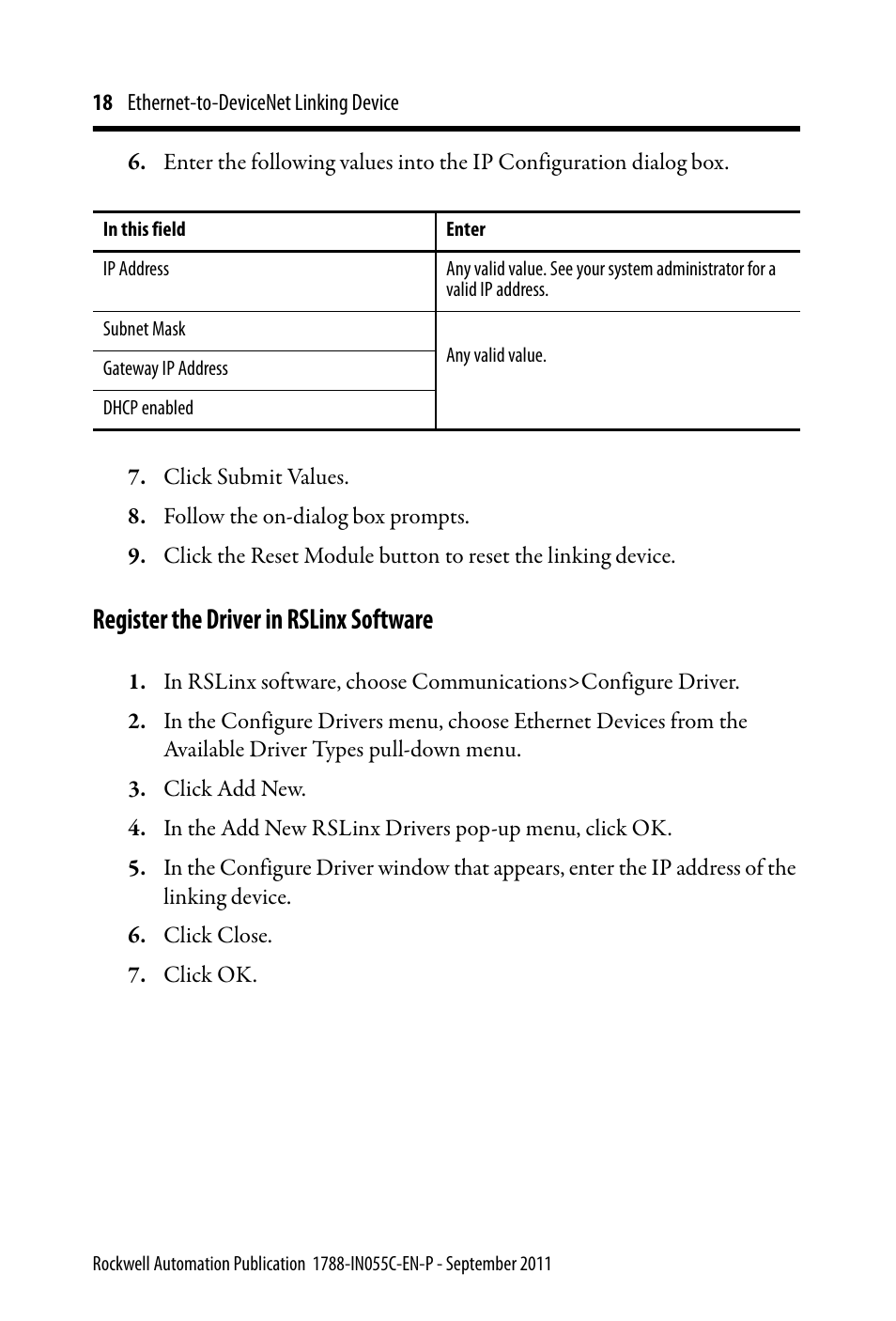 Register the driver in rslinx software | Rockwell Automation 1788-EN2DN Ethernet-to-DeviceNet Linking Device User Manual | Page 18 / 56