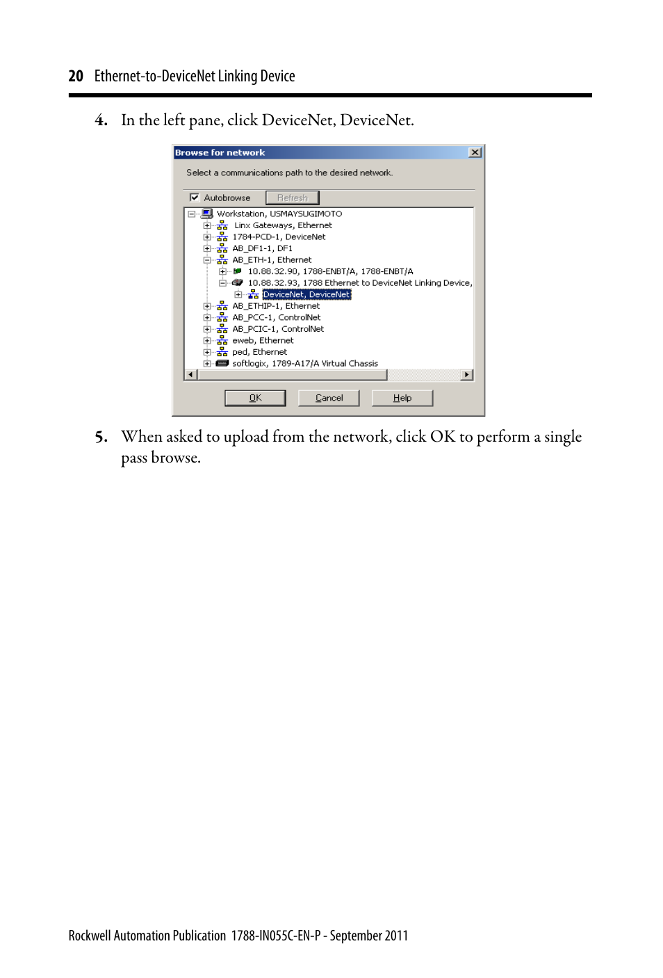 Rockwell Automation 1788-EN2DN Ethernet-to-DeviceNet Linking Device User Manual | Page 20 / 56