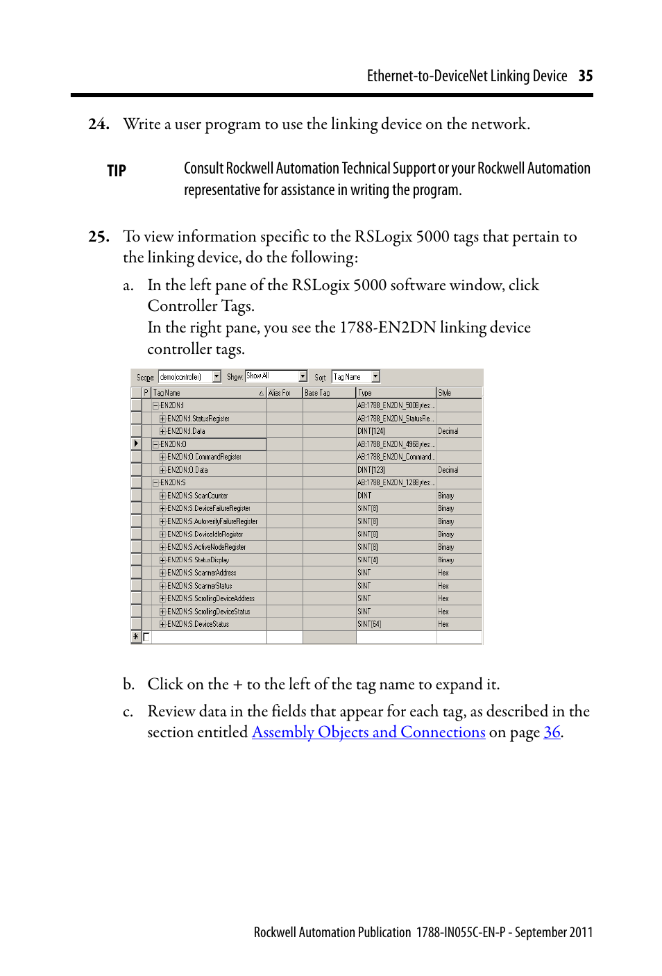 Rockwell Automation 1788-EN2DN Ethernet-to-DeviceNet Linking Device User Manual | Page 35 / 56