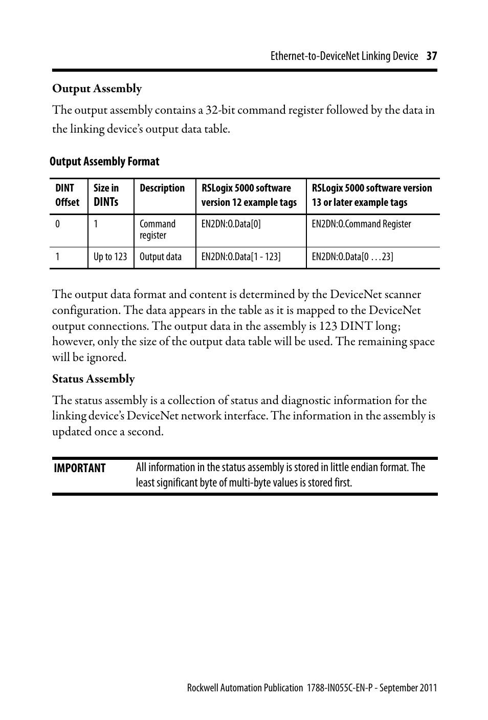 Rockwell Automation 1788-EN2DN Ethernet-to-DeviceNet Linking Device User Manual | Page 37 / 56