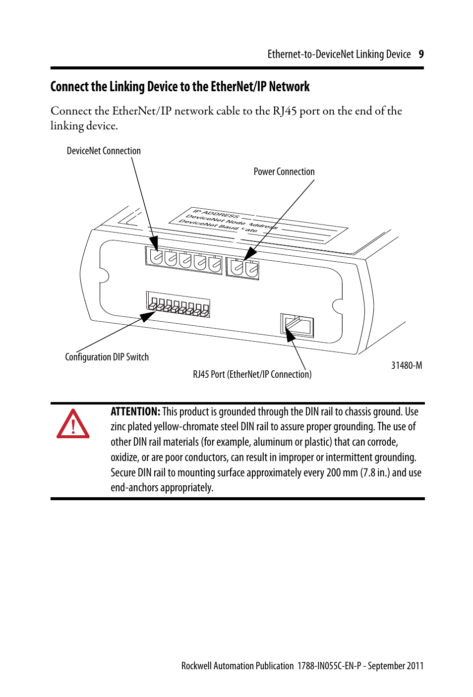 Rockwell Automation 1788-EN2DN Ethernet-to-DeviceNet Linking Device User Manual | Page 9 / 56