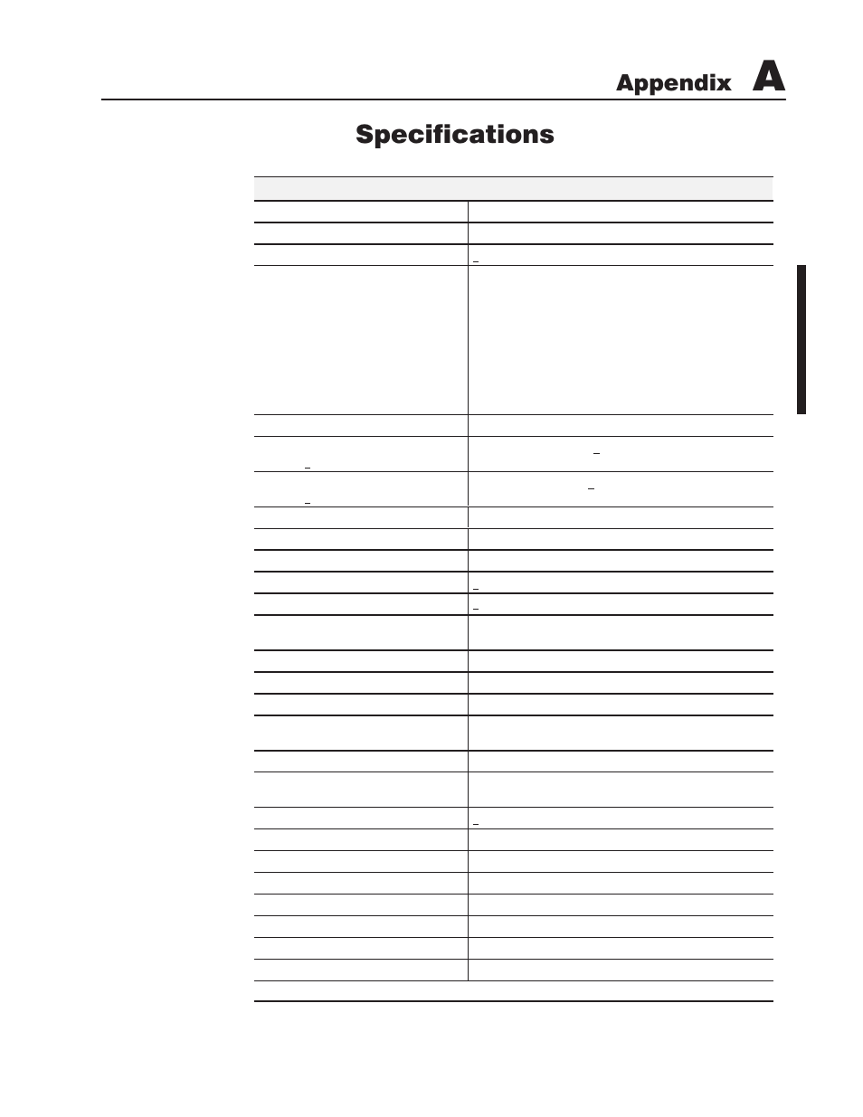 A - specifications, Specifications, Appendix | Rockwell Automation 1794-IT8,D17946.5.7 Thermocouple/Millivolt Input Module User Manual | Page 55 / 76