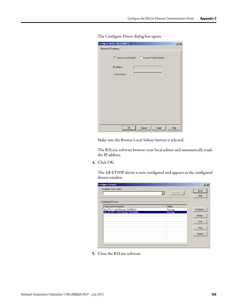 Rockwell Automation 1738-AENT, Series B ArmorPOINT I/O Dual Port EtherNet/IP Adapters User Manual User Manual | Page 115 / 122