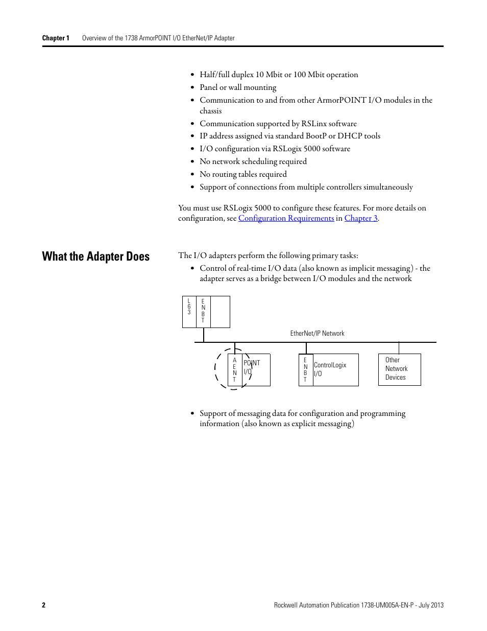 What the adapter does | Rockwell Automation 1738-AENT, Series B ArmorPOINT I/O Dual Port EtherNet/IP Adapters User Manual User Manual | Page 12 / 122