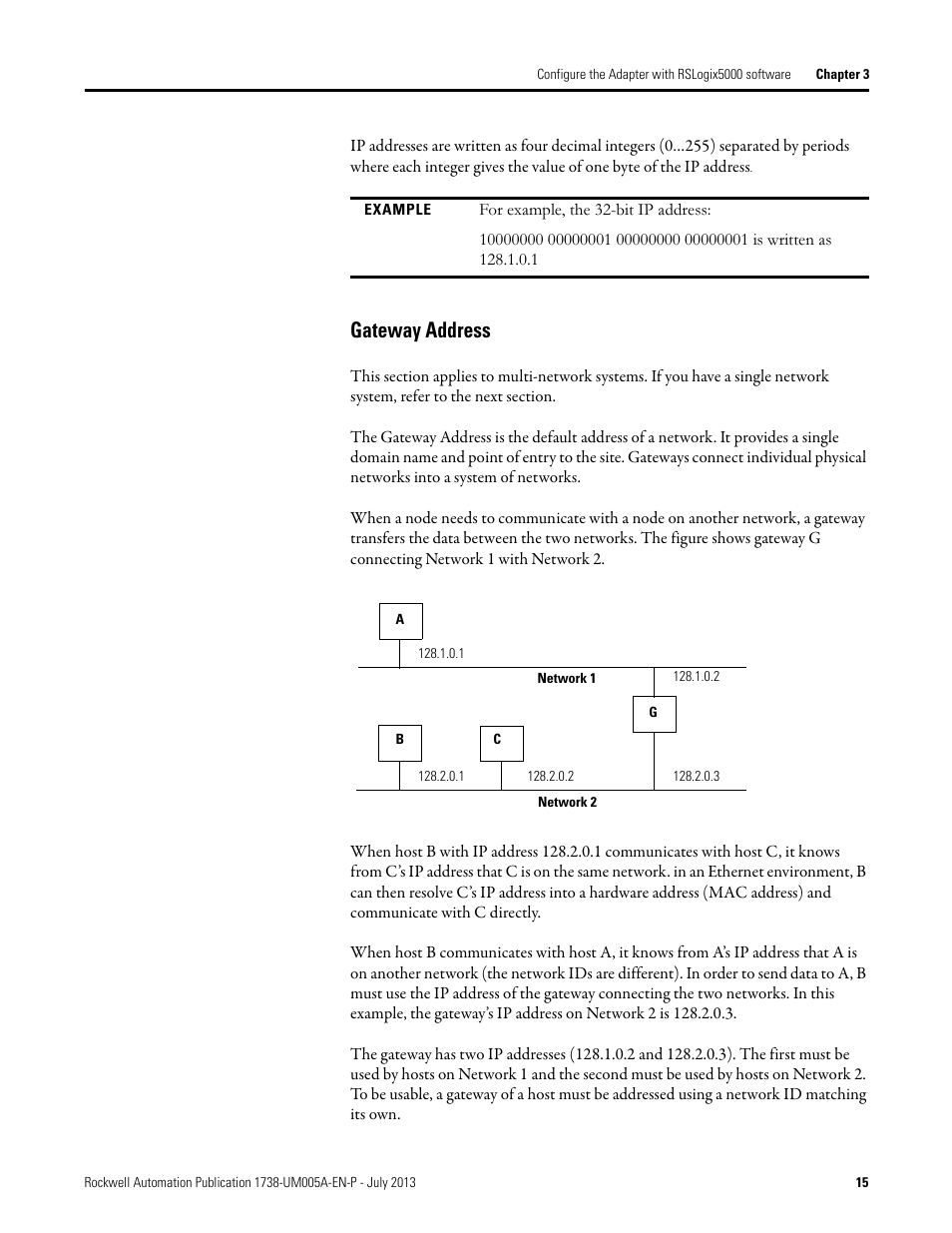 Gateway address | Rockwell Automation 1738-AENT, Series B ArmorPOINT I/O Dual Port EtherNet/IP Adapters User Manual User Manual | Page 25 / 122