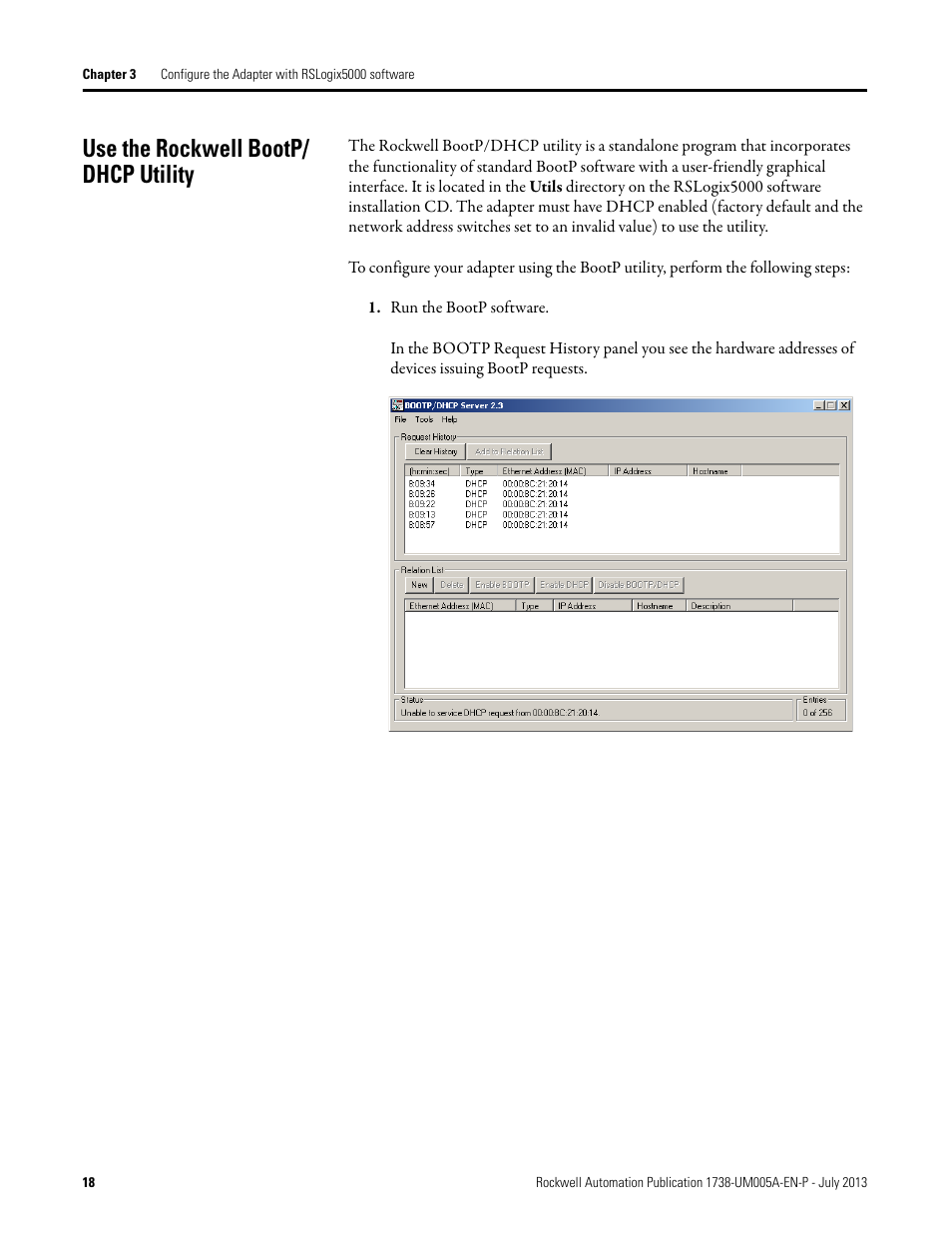 Use the rockwell bootp/dhcp utility, Use the rockwell bootp/ dhcp utility | Rockwell Automation 1738-AENT, Series B ArmorPOINT I/O Dual Port EtherNet/IP Adapters User Manual User Manual | Page 28 / 122