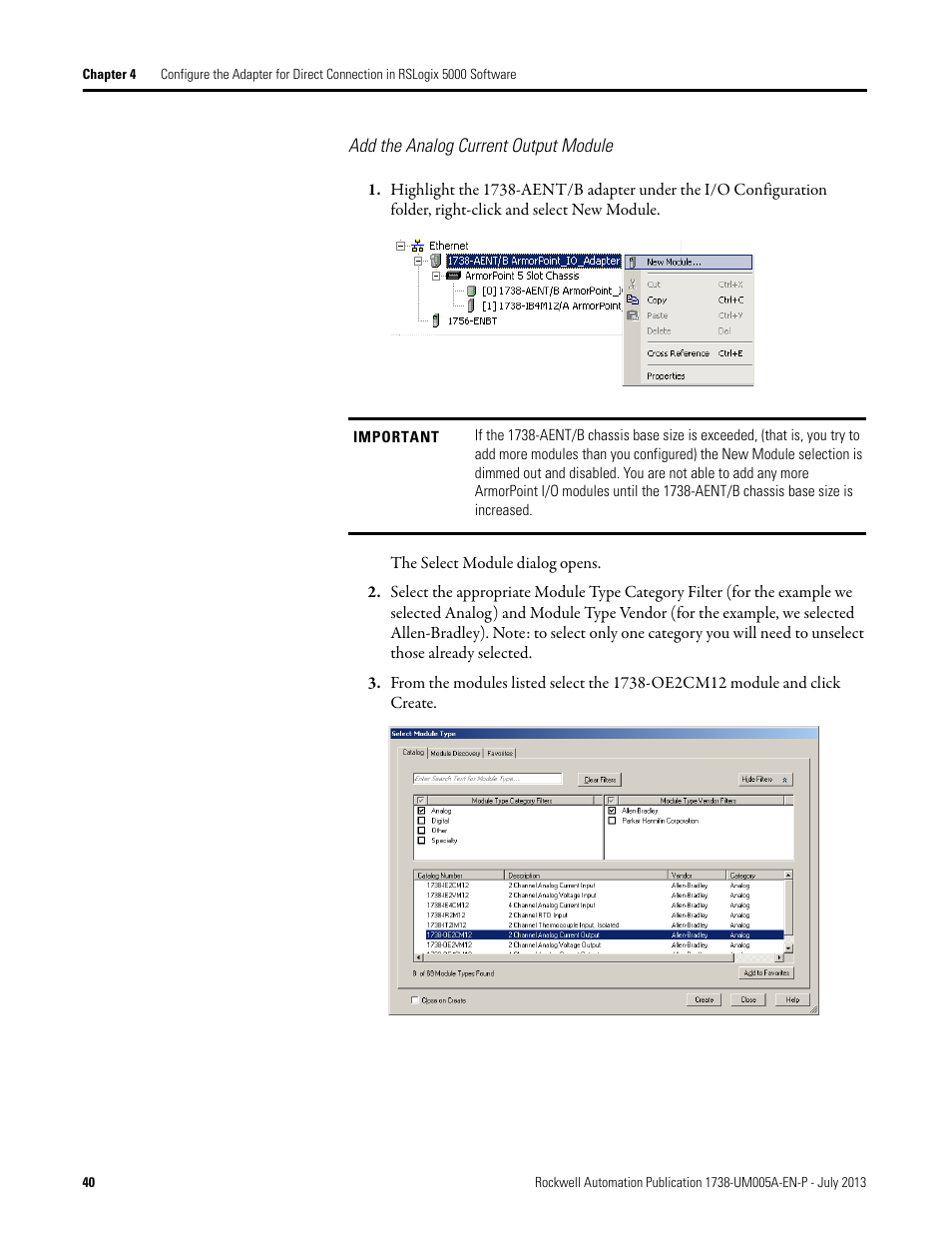 Add the analog current output module, Add the analog current output module 28 | Rockwell Automation 1738-AENT, Series B ArmorPOINT I/O Dual Port EtherNet/IP Adapters User Manual User Manual | Page 50 / 122