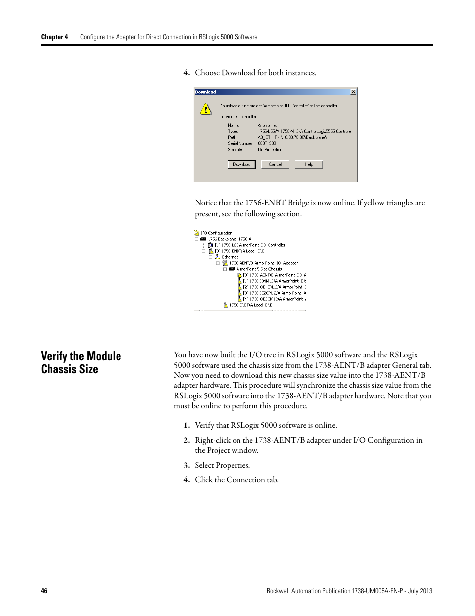 Verify the module chassis size | Rockwell Automation 1738-AENT, Series B ArmorPOINT I/O Dual Port EtherNet/IP Adapters User Manual User Manual | Page 56 / 122