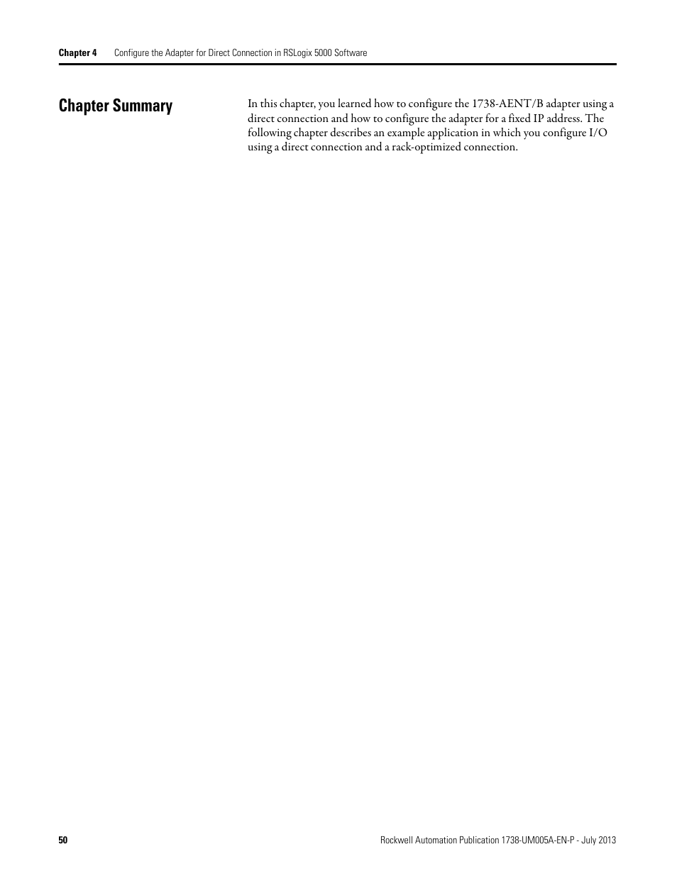 Chapter summary | Rockwell Automation 1738-AENT, Series B ArmorPOINT I/O Dual Port EtherNet/IP Adapters User Manual User Manual | Page 60 / 122