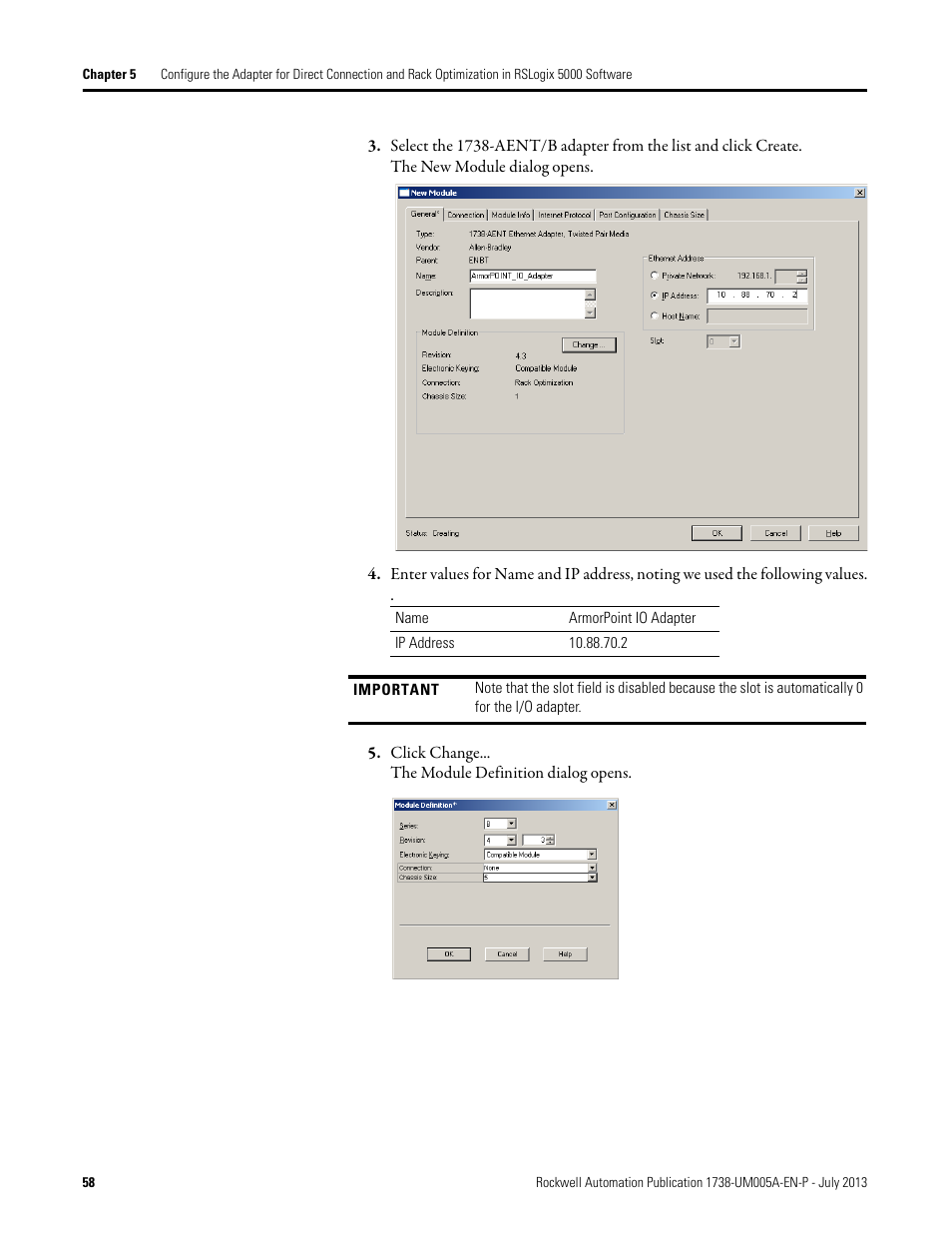 Rockwell Automation 1738-AENT, Series B ArmorPOINT I/O Dual Port EtherNet/IP Adapters User Manual User Manual | Page 68 / 122