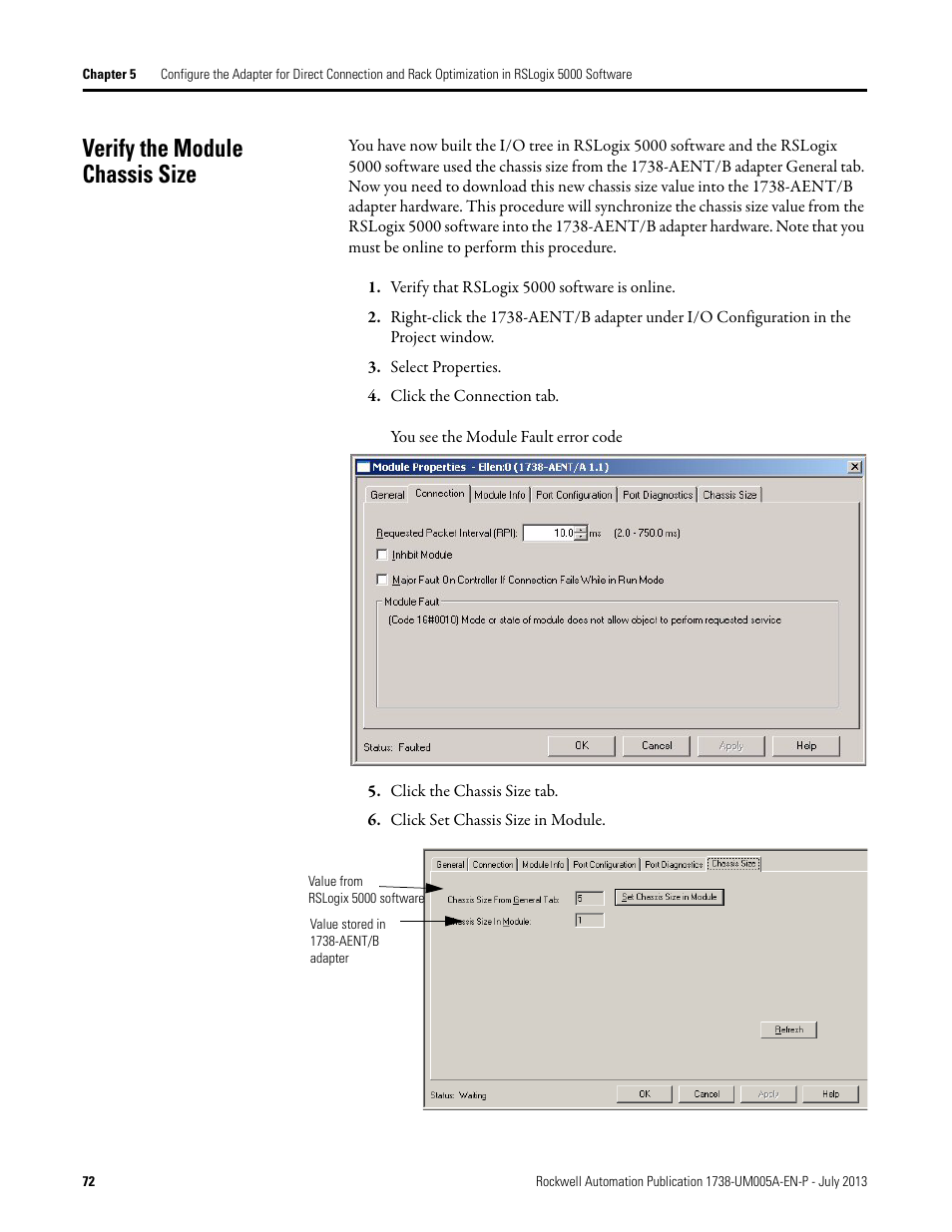 Verify the module chassis size | Rockwell Automation 1738-AENT, Series B ArmorPOINT I/O Dual Port EtherNet/IP Adapters User Manual User Manual | Page 82 / 122