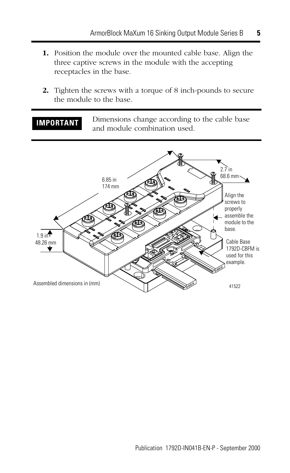 Rockwell Automation 1792D-OVT16E ArmorBlock MaXum 16 Sinking Output Module, Series B User Manual | Page 5 / 16