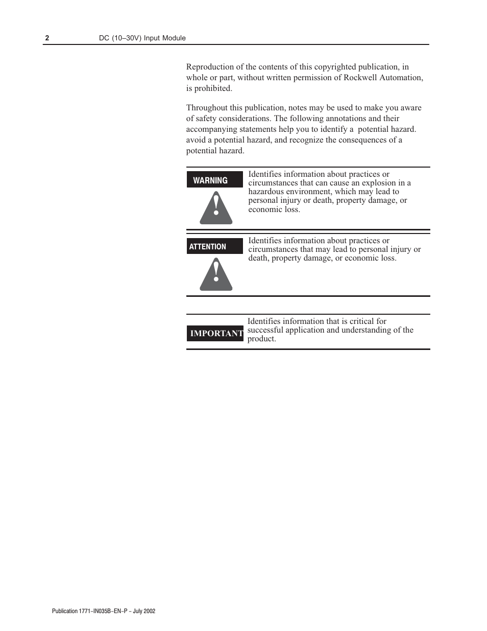 Rockwell Automation 1771-IVN Installation Data dc (10-30V) Input Module User Manual | Page 2 / 12