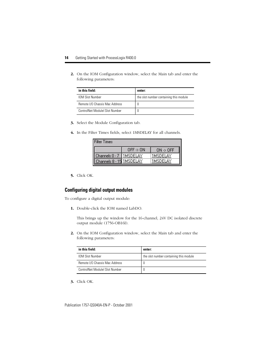 Configuring digital output modules | Rockwell Automation 1757-SWKIT400 Getting Started with ProcessLogix R400.0 Quick Start User Manual | Page 14 / 24