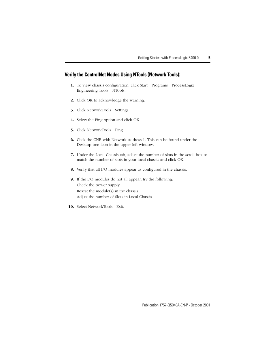 Rockwell Automation 1757-SWKIT400 Getting Started with ProcessLogix R400.0 Quick Start User Manual | Page 5 / 24