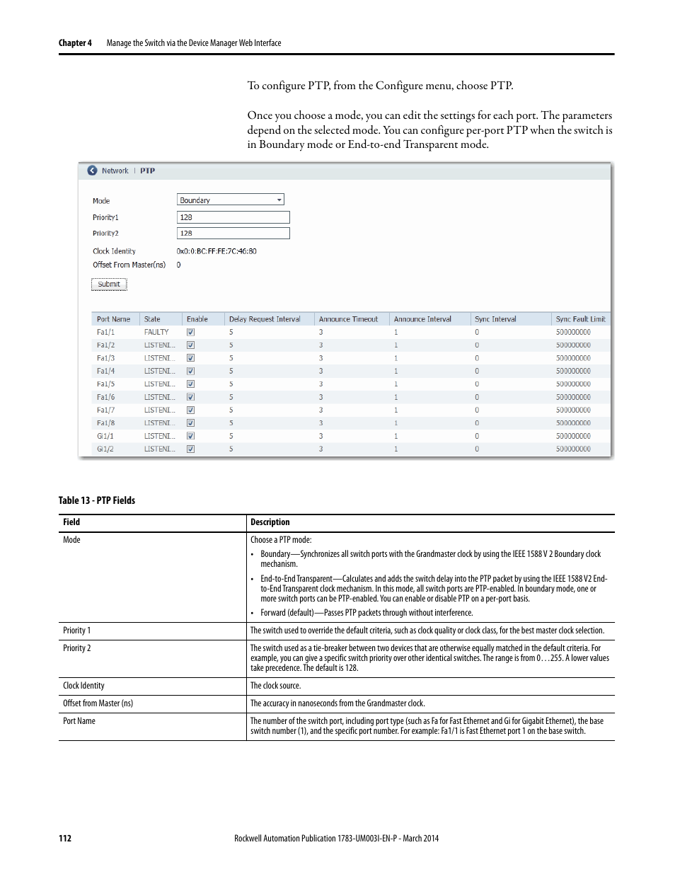 Rockwell Automation 1783-Mxxx Stratix 8000 and 8300 Ethernet Managed Switches User Manual User Manual | Page 112 / 204