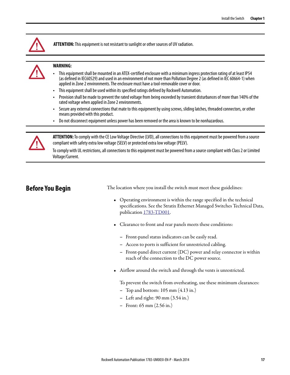 Before you begin | Rockwell Automation 1783-Mxxx Stratix 8000 and 8300 Ethernet Managed Switches User Manual User Manual | Page 17 / 204