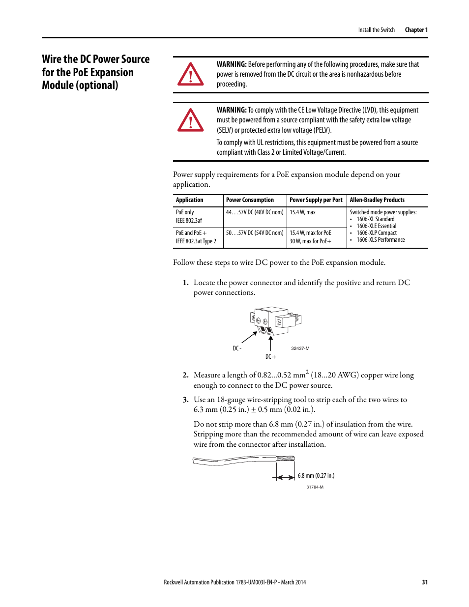 Rockwell Automation 1783-Mxxx Stratix 8000 and 8300 Ethernet Managed Switches User Manual User Manual | Page 31 / 204