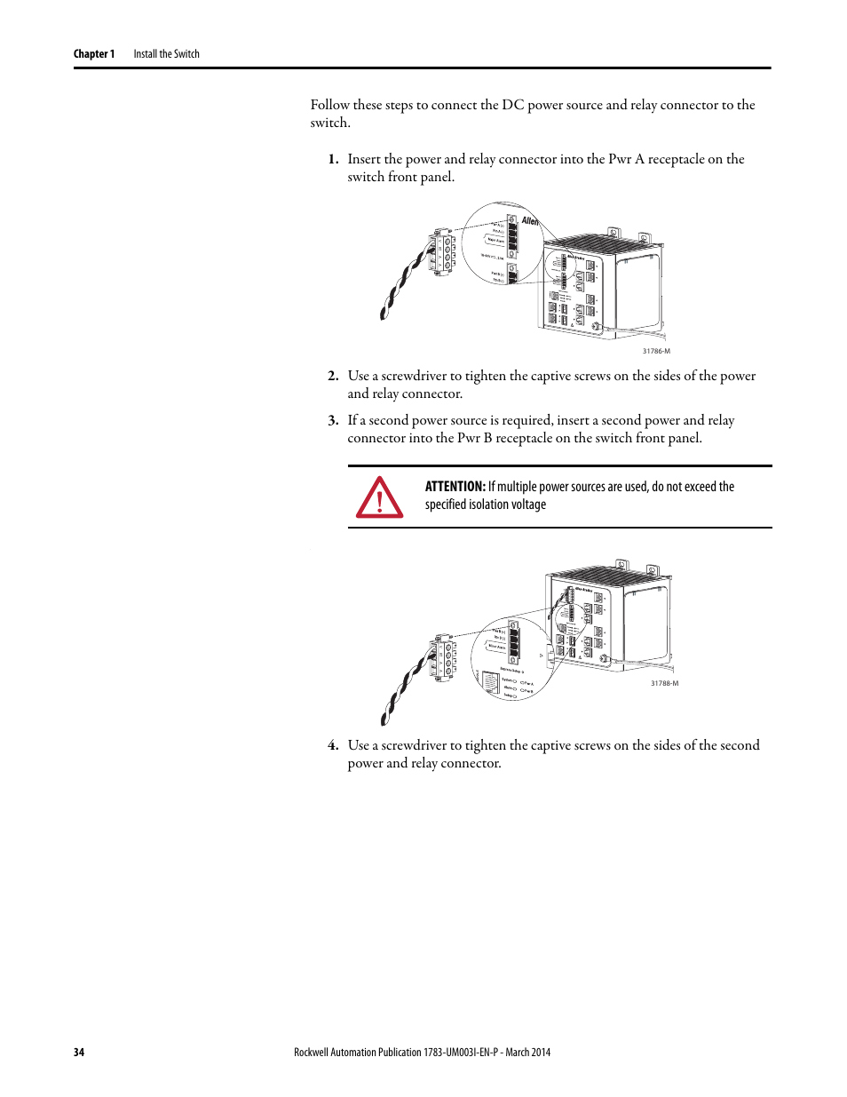 Rockwell Automation 1783-Mxxx Stratix 8000 and 8300 Ethernet Managed Switches User Manual User Manual | Page 34 / 204